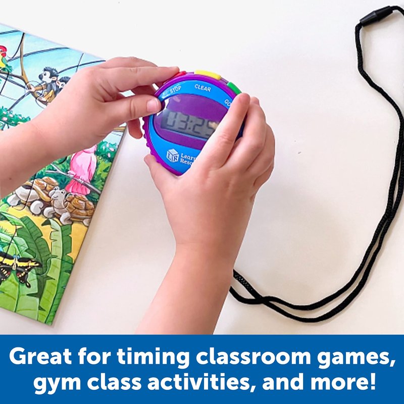 Learning Resources Simple 3 Button Stopwatch, Supports Science Investigations, Timed Math Exercises, Elapsed Time Tracking, Ages 5+