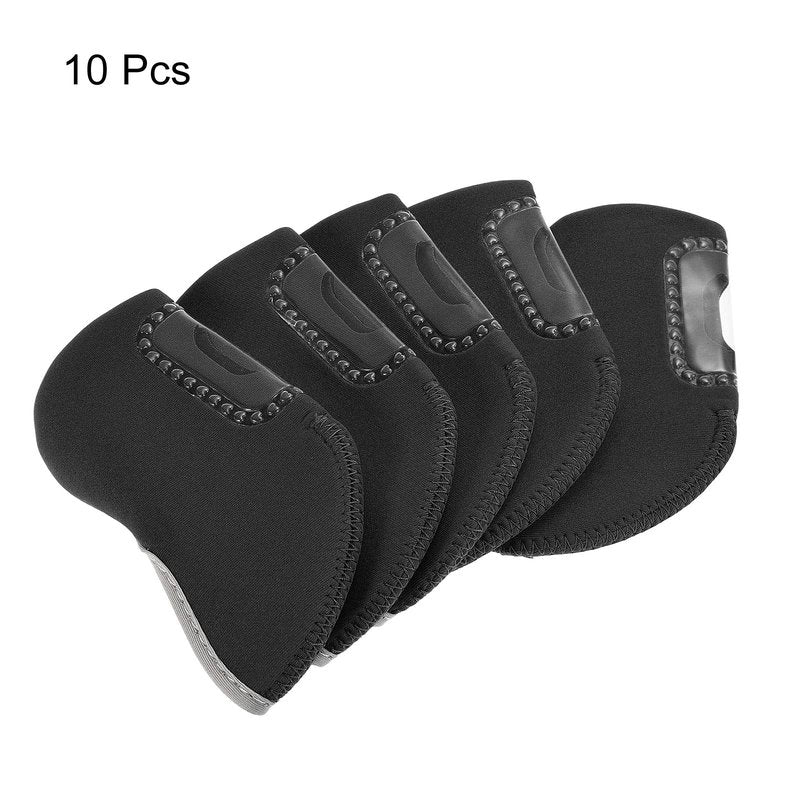 PATIKIL Golf Club Iron Head Covers, 10 Pack Visible Window Waterproof Protection Sleeve for Outdoor Sport, Black