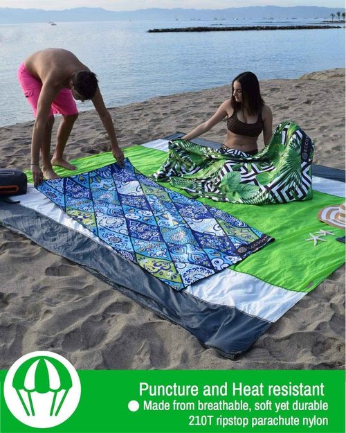 ECCOSOPHY Sandproof Beach Blanket and Quick Dry Microfiber Beach Towel Collection.