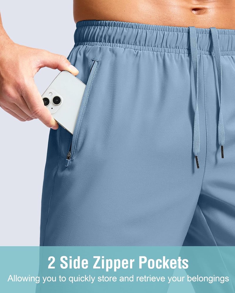 Men's Athletic Running Shorts - Quick Dry Workout Gym Shorts with Zipper Pockets | 7"/5"/9" for Basketball & Hiking