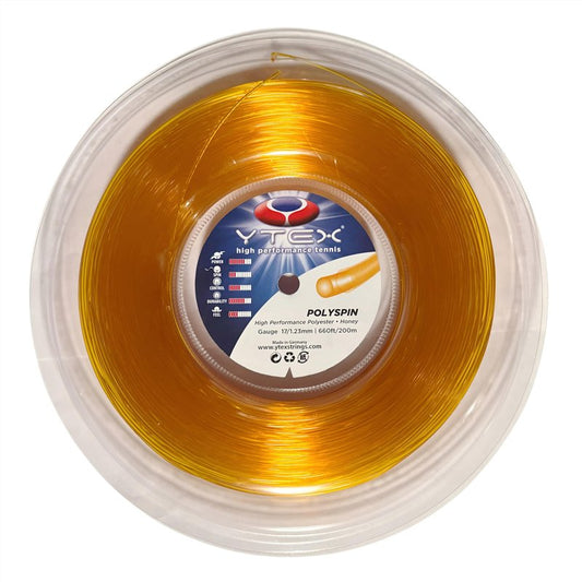 YTEX Polyspin Honey Tennis Racquet String Reel (17 Gauge, 1.23mm)