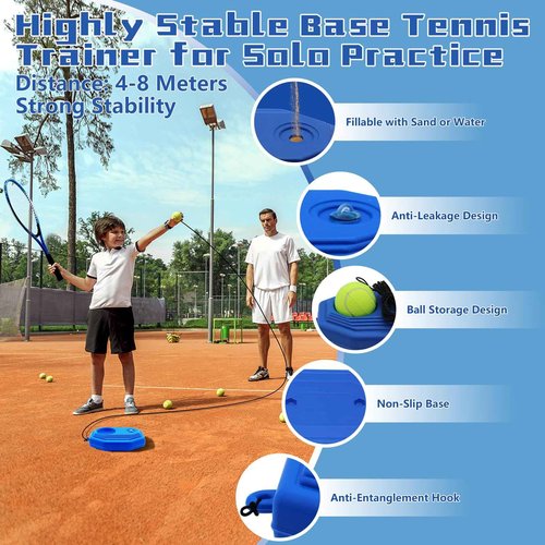 ZHUOKECE 21" Tennis Rackets for Kids, 2 Players Recreational Tennis Rackets Set for Beginners with 4 Tennis Balls, 3 Overgrips, 1 Tennis Bag (Blue)