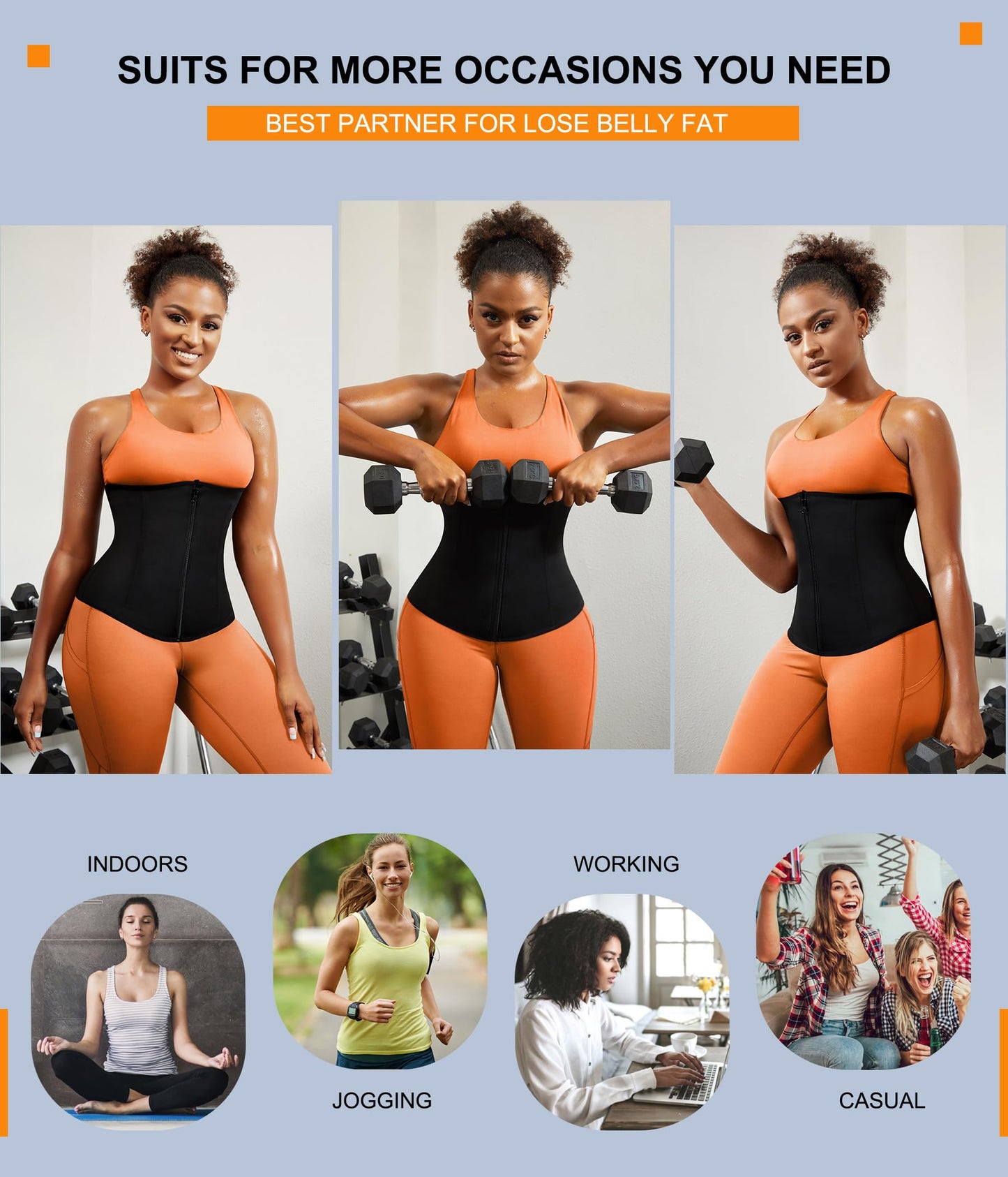 TrainingGirl Waist Trainer for Women Working Out Trimmer Sweat Belly Band
