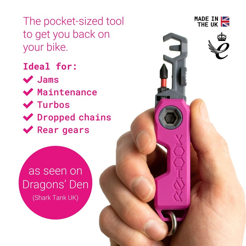 Rehook Mini - Get Your Chain Back on Your Bike - Perfect Stocking Filler for Cyclist - Pink (Pink/Grey / PH1)