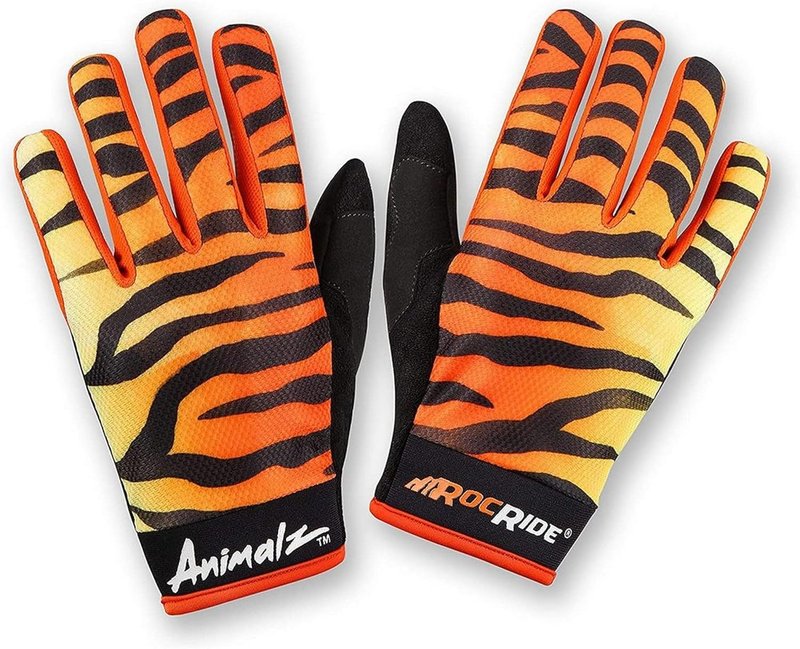 Animalz Full Finger Women's Cycling Gloves - Screen Compatible Tips | Mountain Biking & BMX, Expressive Animal Print Designs