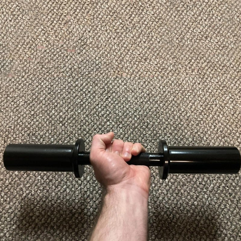 Pair of 16" Olympic Dumbbell Handles – Loadable Dumbbell Bars for 2" Olympic Weight Plates (150LBS Weight Capacity), Ideal for Home Gym Strength Training – Includes 2 Pairs of Spring Collars (Black)