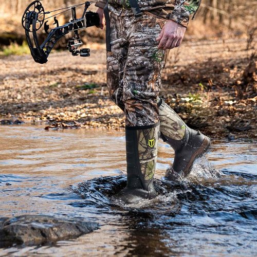 TIDEWE Hunting Boots Snake Proof for Men, Waterproof Insulated Warm Rubber Boots with Steel Shank, 5mm Neoprene Warm Durable Lightweight Outdoor Boots, Durable Work Boots for Farming Gardening Fishing