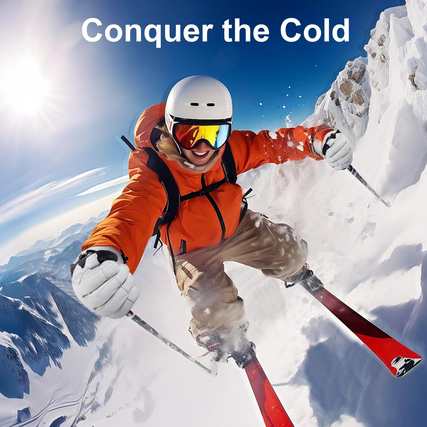 SAVIOR HEAT Heated Gloves for Men Women, EH 8 Pro Electric Leather Ski Gloves for Extreme Cold -5℉, Aero-Grade Aerogel 3M Insulation, 3000mAh Rechargeable Battery Waterproof for Skiers (X-Large)