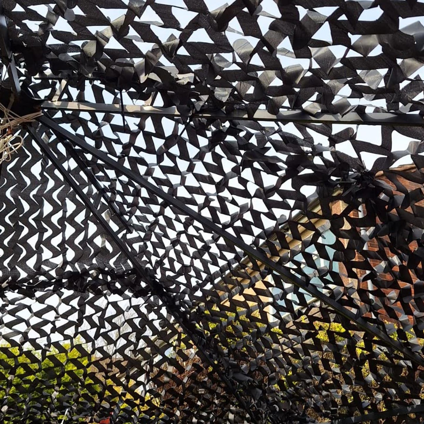 Yeacool Light Weight Camo Netting for Hunting Blind Burlap Camouflage Netting for Party Decor Outdoor Camping Deer Duck Tree Stand Car Cover (Black, 32.8ftx4.9ft, 10m*1.5m)