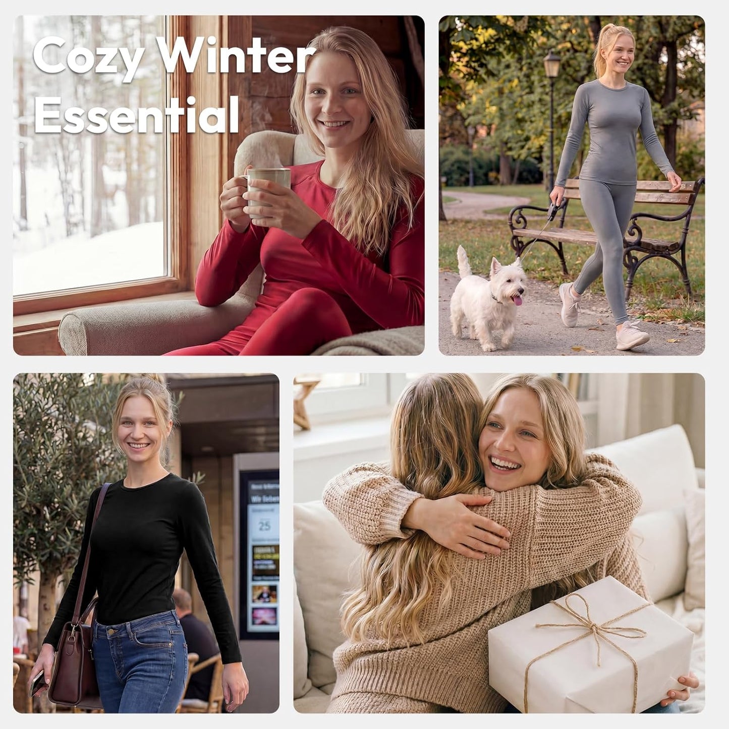 Thermal Underwear for Women - Fleece Lined Long Johns Set | Cold Weather Base Layer