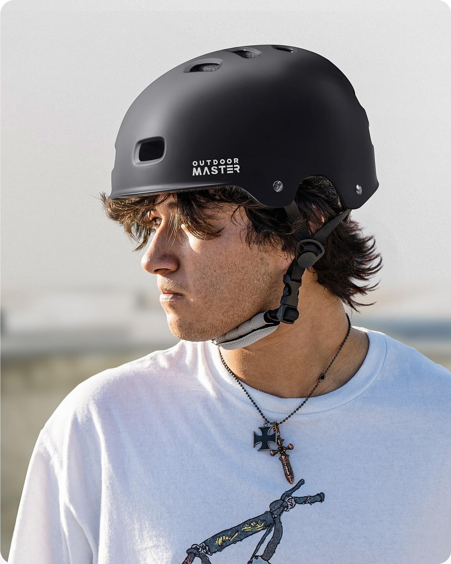 OutdoorMaster Skateboard Cycling Helmet - Two Removable Liners Ventilation Multi-Sport Scooter Roller Skate Inline Skating for Kids, Youth & Adults
