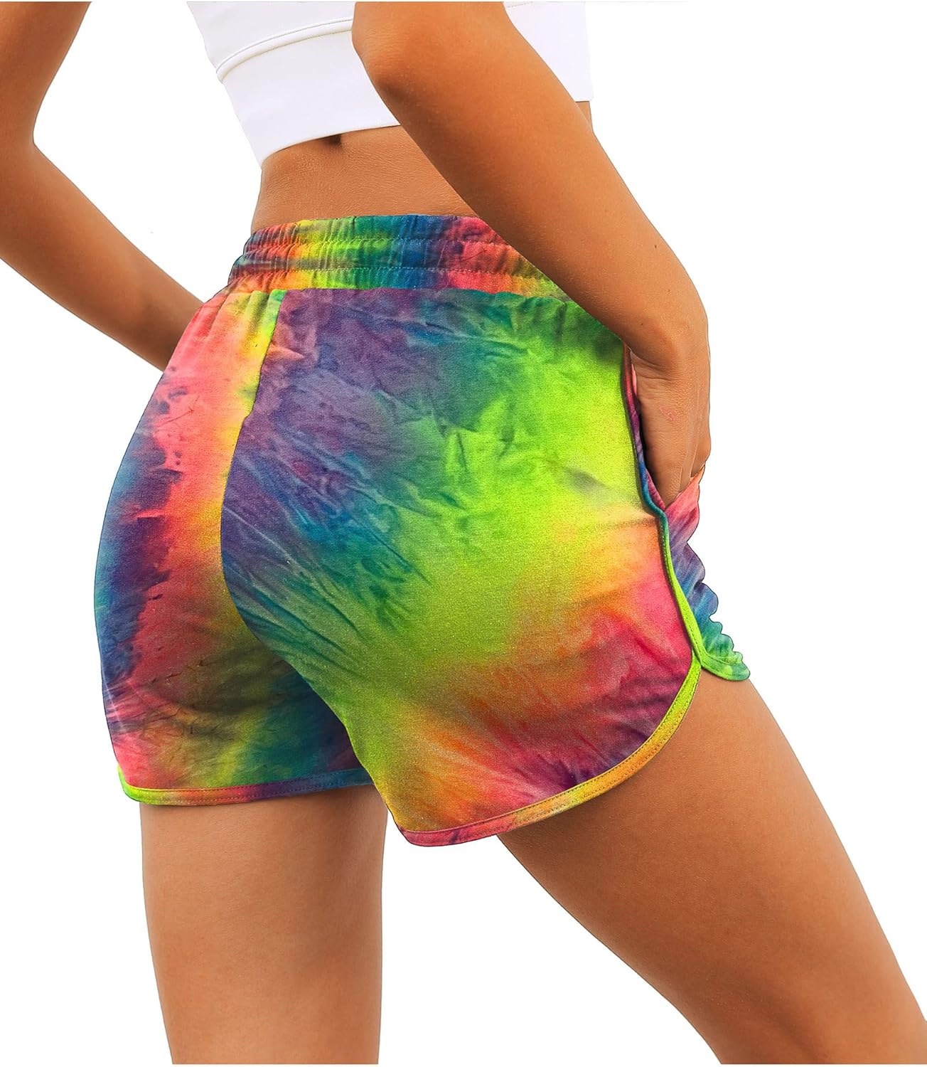Aloodor Women's Athletic Running Shorts - Dolphin Style with Pockets & Drawstring | Comfortable Fit