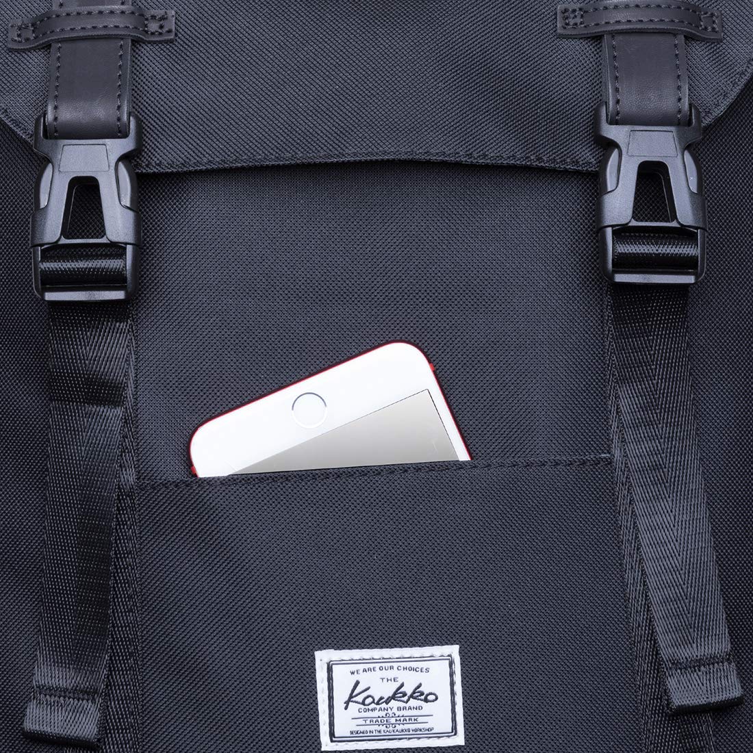 KAUKKO Vintage Casual polyster and Leather Rucksack Backpack
