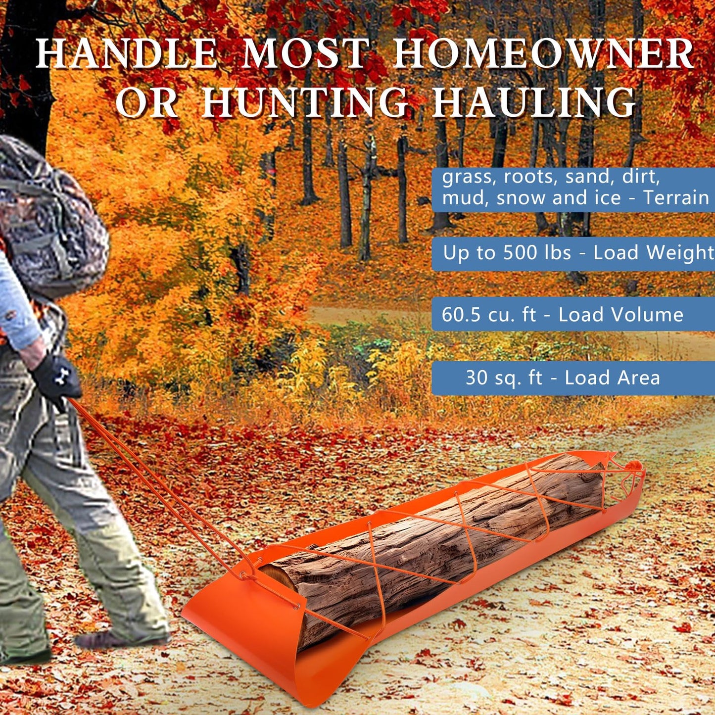 Deer Drag Sled Game Glide - Deer Cart Game Hauler Thickened Tear-Resistant Deer Hunting Accessories and Gear for Hauling Hunter's Trophy - Perfect Hunting Gift for Men