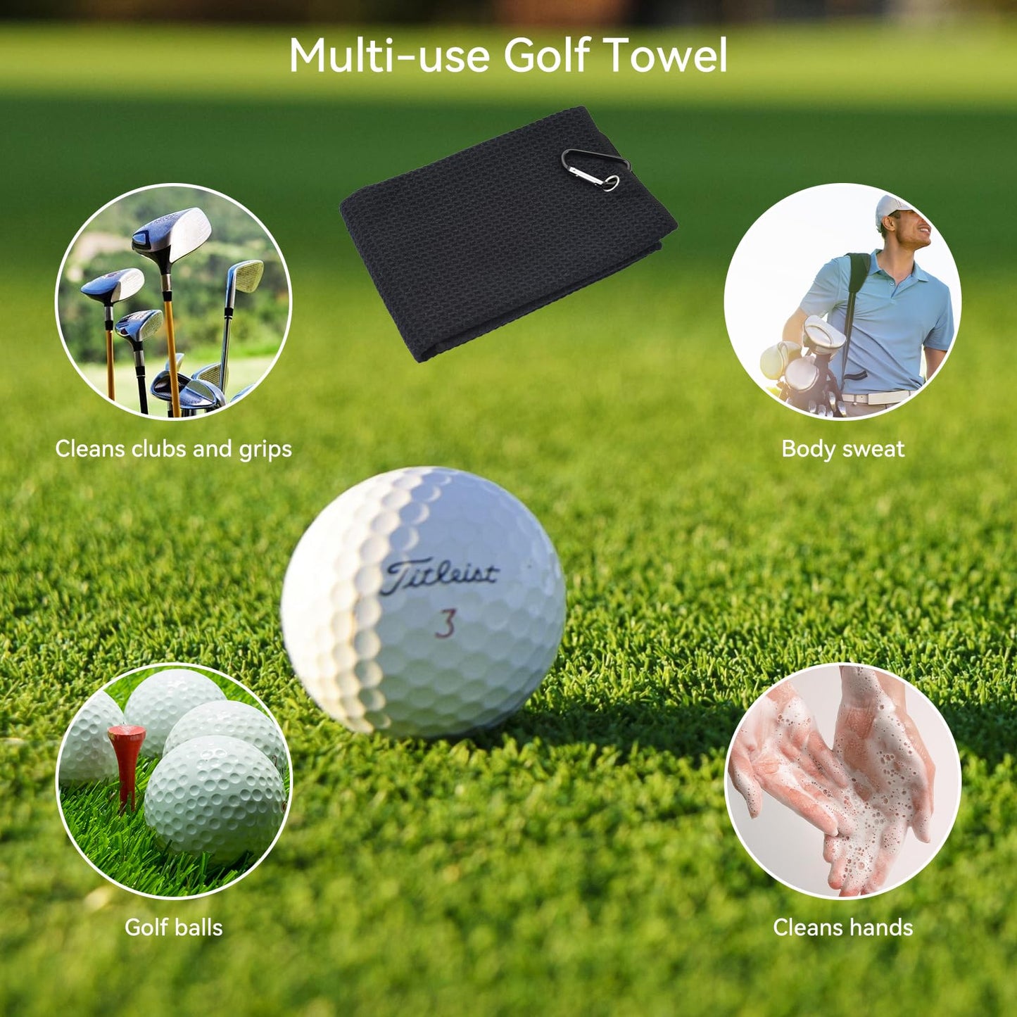 FIRINER Golf Accessories Kit - Golf Club Cleaner with Golf Brush with Water, Golf Towel, Divot Repair Tool, Golf Tee Holder, Marking Pen & Golf Ball Marker, Golf Gifts for Men and Women