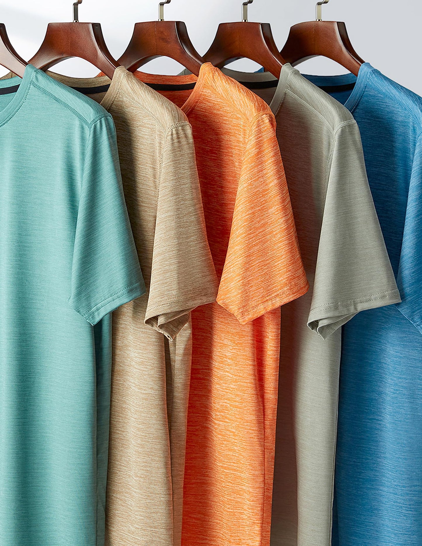 5 Pack Men’s Active Quick Dry Crew Neck T Shirts | Athletic Running Gym Workout Short Sleeve Tee Tops Bulk (Set 10, 4X-Large)