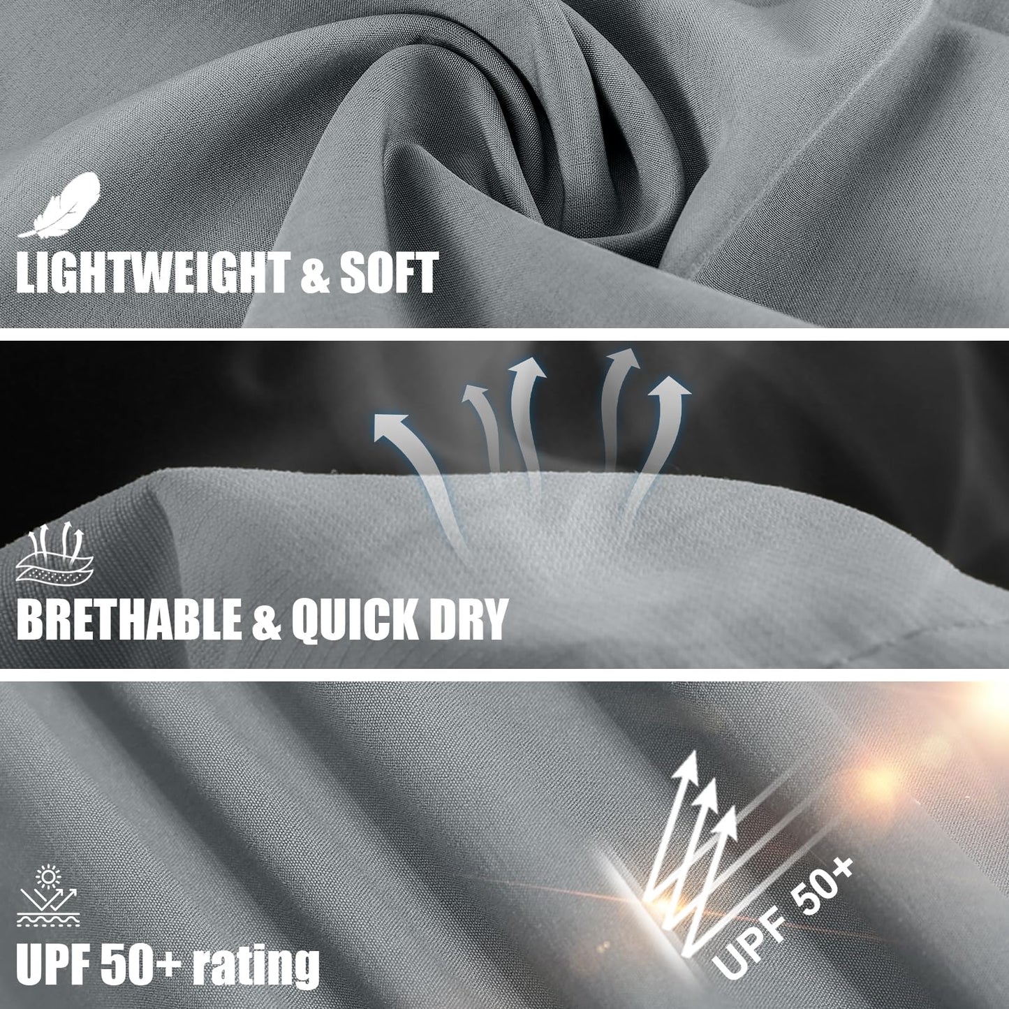 Women's Cargo Capris Hiking Pants with 6 Pockets Lightweight Quick Dry Outdoor Travel Casual Comfy Summer Pants(2032 Grey L)