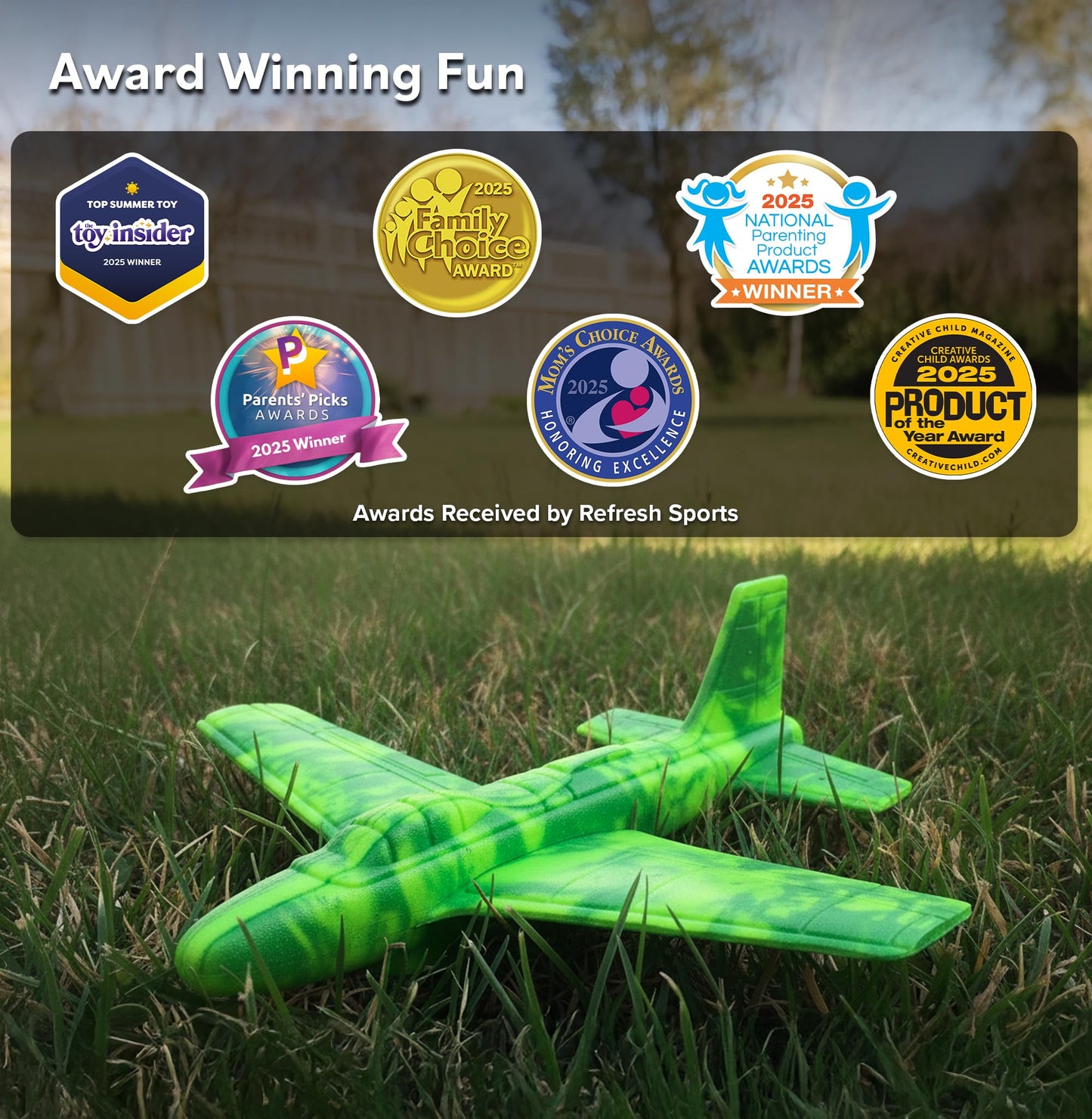 Foam Airplane - Best Outdoor Toys for Kids 3 4 5 6 7 8 9 + Year Old Boys - Best Toy Stuffers Gift & Boy Toddler Toys & Airplane Gift Idea - Gifts for Boys Toys Age 4-6 & Summer Party Favors