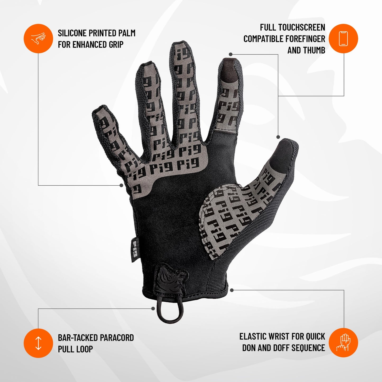 PIG FTD Delta Utility Gloves, 1 Pair, Black, Medium
