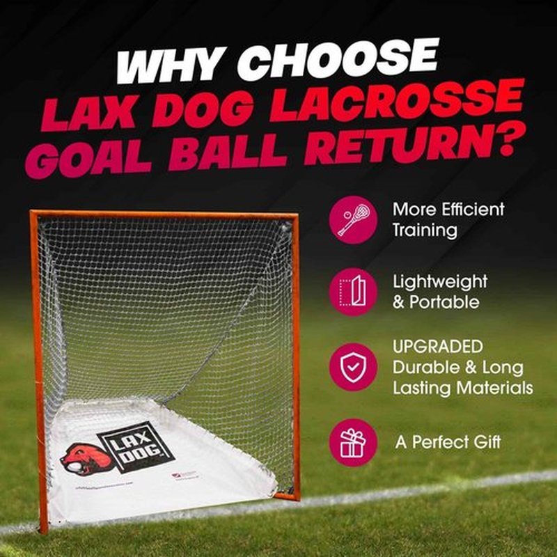 Goal Sports Innovation Lax Dog, Lacrosse Goal Ball Return Insert, Durable PVC Mesh In-Goal Rebounder, Easy-to-Install Net for Lacrosse, 6ft x 6ft