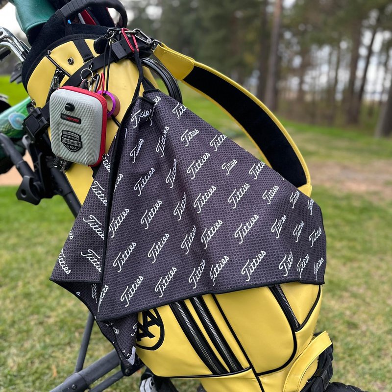 Power Golf Microfiber Golf Towel for Golf Bags – 16 x 32 inches – Black Golf Towel with Funny Text Design, Superior Absorbency and Quick Dry, Golf Bag Accessory Essentials
