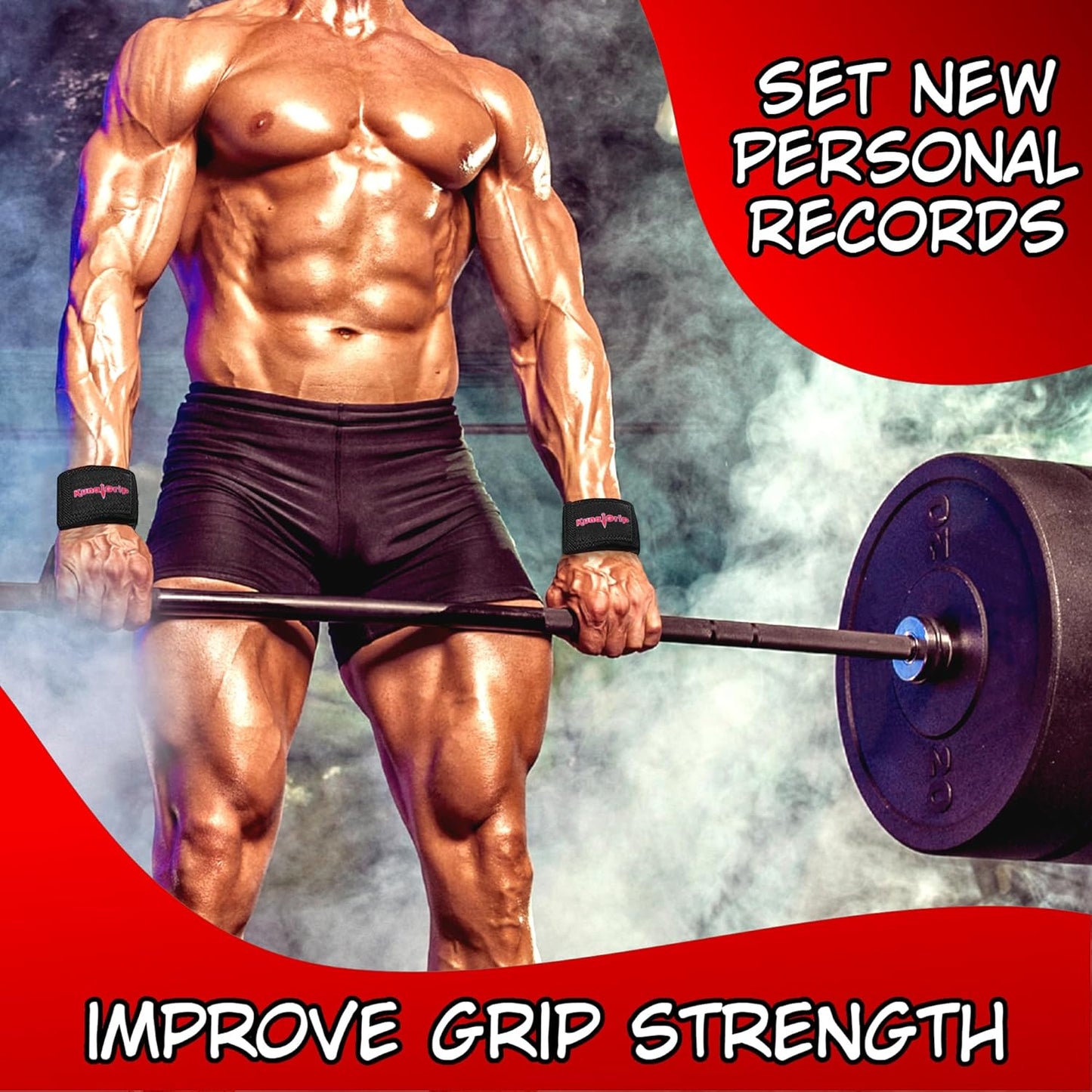 Anime Weight Lifting Hooks - Heavy Duty Wrist Straps for Ultimate Grip Support | Ideal for Deadlifts, Pull Ups, Powerlifting