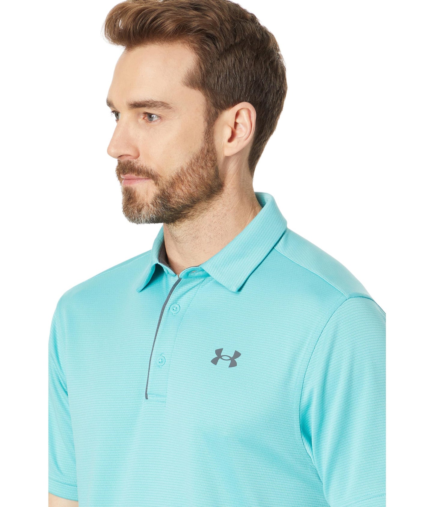 Under Armour Men's Tech Golf Polo, (957) Green Wave / / Pitch Gray, Medium