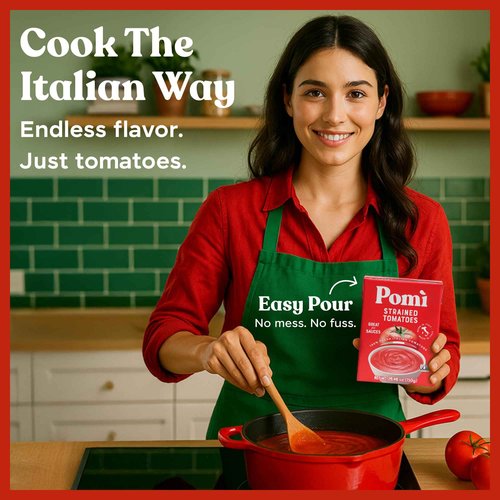 Pomì Strained Tomatoes 26.46oz (Pack of 12) - Creamy, Velvety Tomato Puree, No Additives or Preservatives - Made in Italy with 100% Fresh Italian Tomatoes - BPA-Free, Gluten-Free