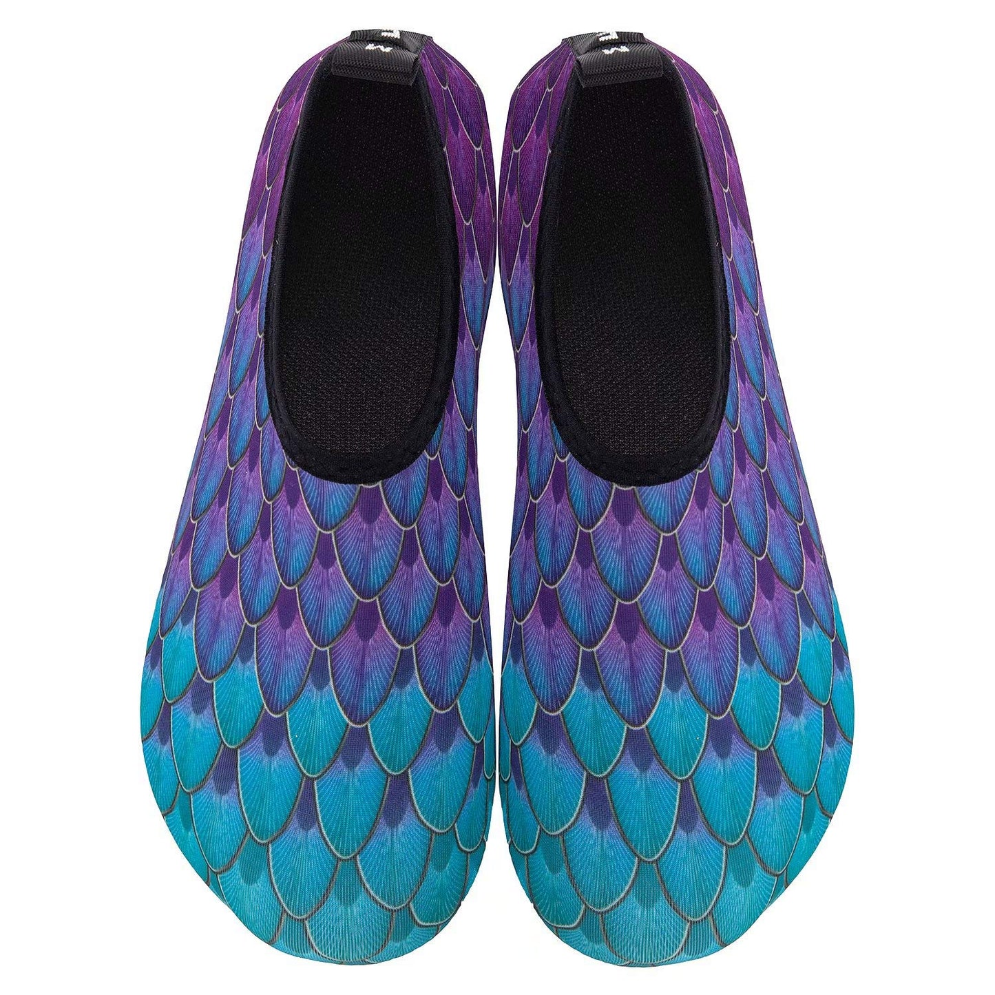 Water-Shoes-Swim-Shoes Quick-Dry Barefoot Aqua-Socks-Beach-Shoes for Pool Yoga Surf for Women-Men(Fish-Scale/blue-green-38/39)