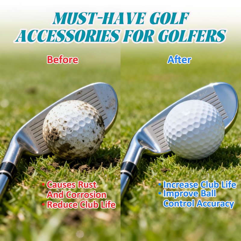 coldpa Golf Brush, Golf Club Brush with Retractable Groove Cleaner, Golf Club Cleaning Kit with Carabiner Clip & Storage Pouch, Effective Dirt Removal on Clubs, Shoes & Gear (2PCS)