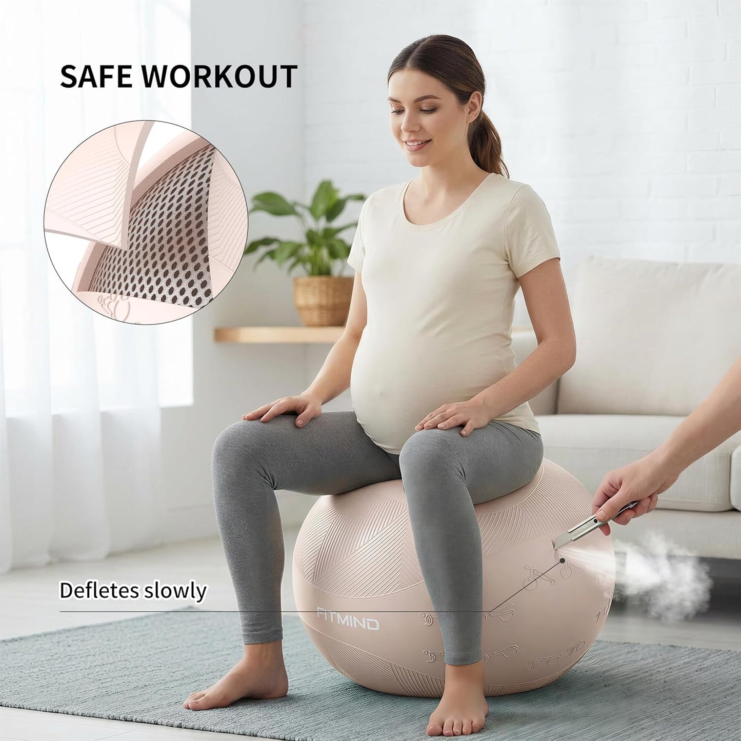 Extra Thick Yoga Ball - Anti-Burst, Slip Resistant Exercise Ball with Pump | 22in, 26in, 30in Sizes for Pilates & Physical Therapy