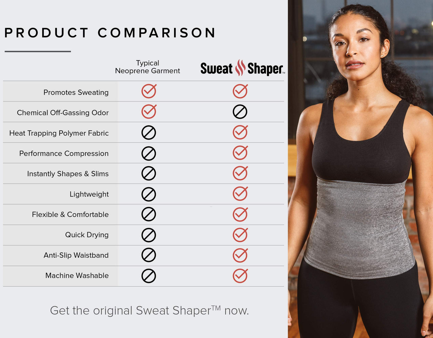 Sweat Shaper Waist Trimmer for Women, Waist Trainer Sauna Belt, Neoprene-free Waist Cincher, Sauna Slimming Belt (Grey, Large)