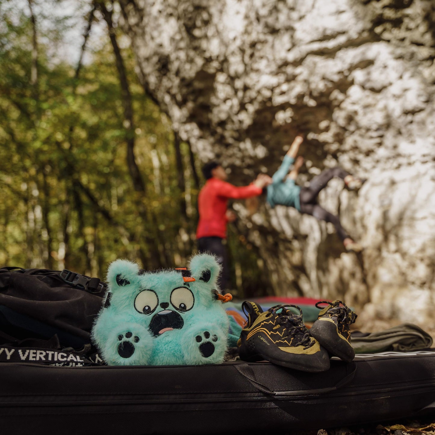 YY Vertical Bear Rock Climbing Chalk Bag, Perfect for Both Adults and Kids, Chalk Bag for Bouldering, Cute chalkbag for Mountain Lovers, Chalk Pouch