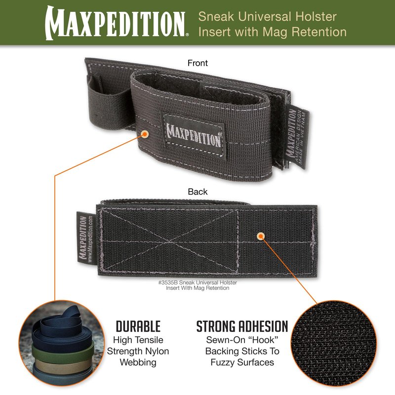 Sneak Universal Holster Insert with MAG Retention (Black)