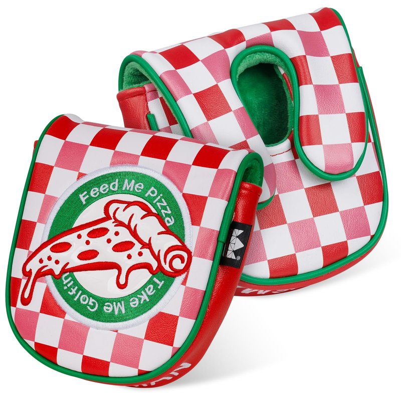 Craftsman Golf Club Cover DF2.1 Checked Putter Cover Center Shaft Putter Headcover Pizza Design Leather Golf Mallet Putter Cover