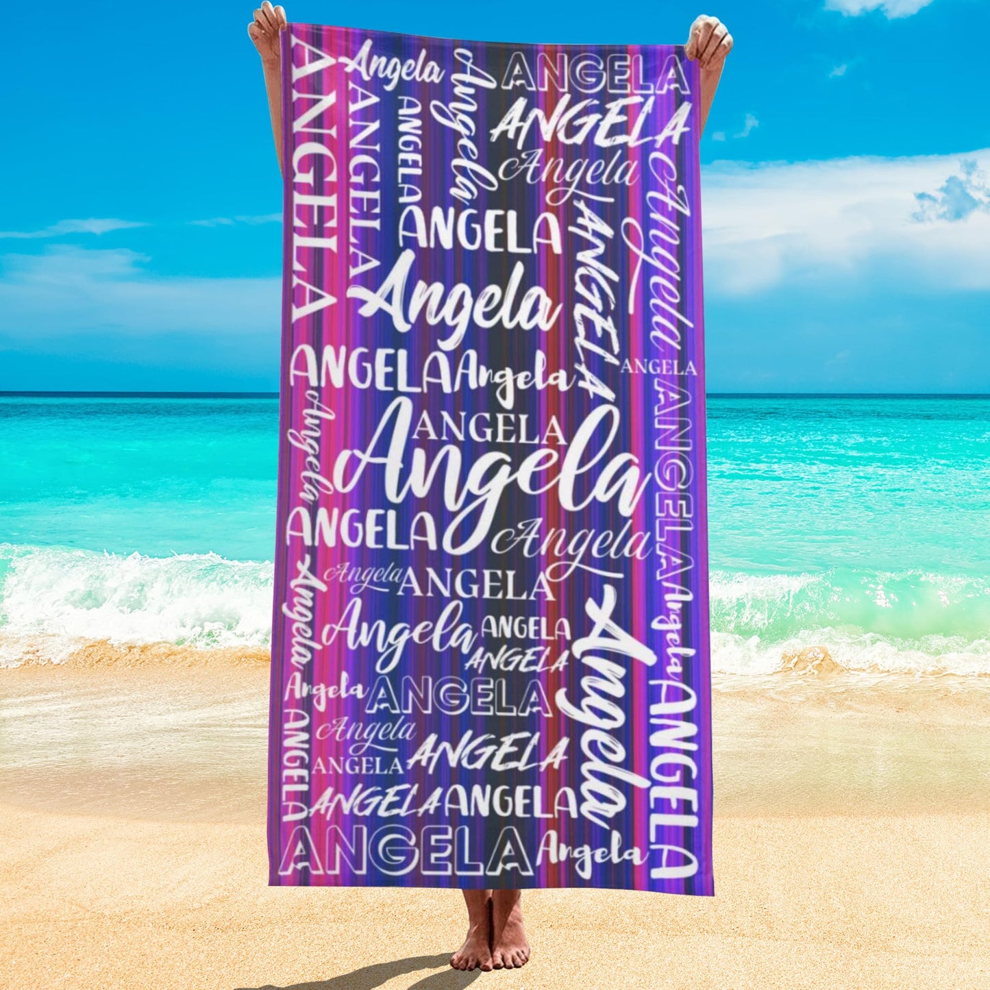 Esmtuaij Personalized Beach Towels for Kids and Adults, Custom Beach Towels with Name, Custom Quick-Drying Travel & Pool & Beach Towels,Customized Gifts for Women & Men & Children