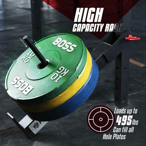 FitForge Belt Squat Attachment for Rack - Space Saving Power Rack Squat Stand Attachment - Power Cage Squat Rack Add On for Home Gym, Compatible with All Hole Plates, Fits 3x3 Racks (No Belt Included)