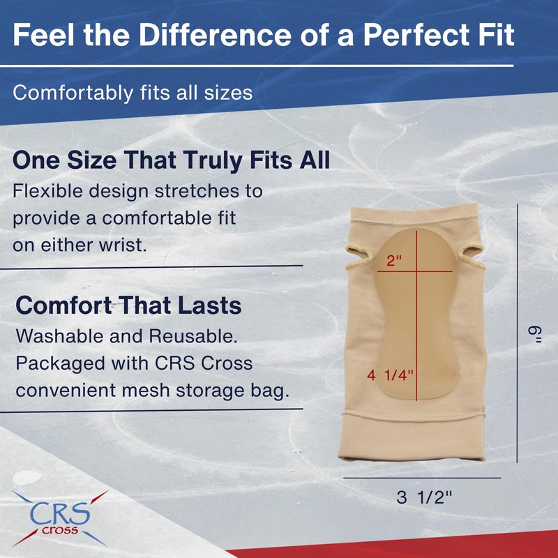 CRS Cross Carpal Tunnel Gel Sleeve. Cushioning Contoured Gel Pad to Protect Wrist, Hand and Palm. Fits Right or Left Hand. For Sports or All Day Wear to Reduce Shock and Impact. (One Size Fits Most)