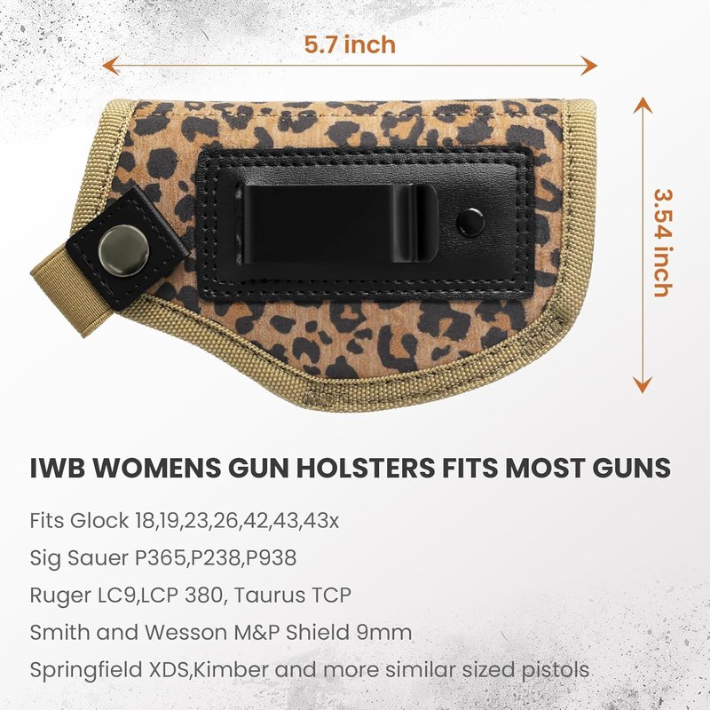 Concealed Carry Gun Holster for Women - Universal IWB 9mm & .380 Pistol Holster | Fits Glock 17, 19, 42, 43, 43X