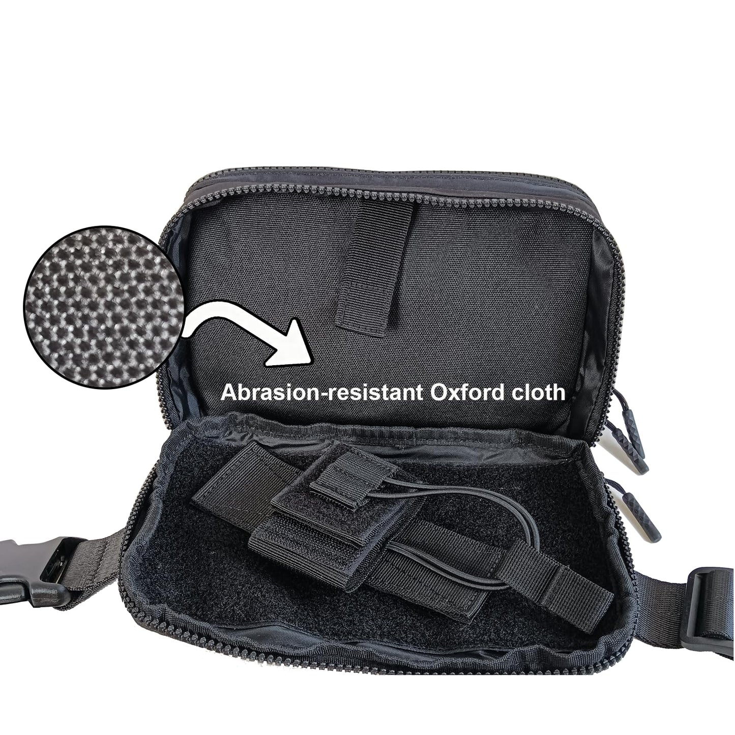 Security Carry Fanny Pack | Two-Way Locking Zipper & 60" Adjustable Strap (Plus Size to 60") | Tactical Nylon Waist Pack | Crossbody Bag for CCW, EDC, Travel, Work & Outdoor