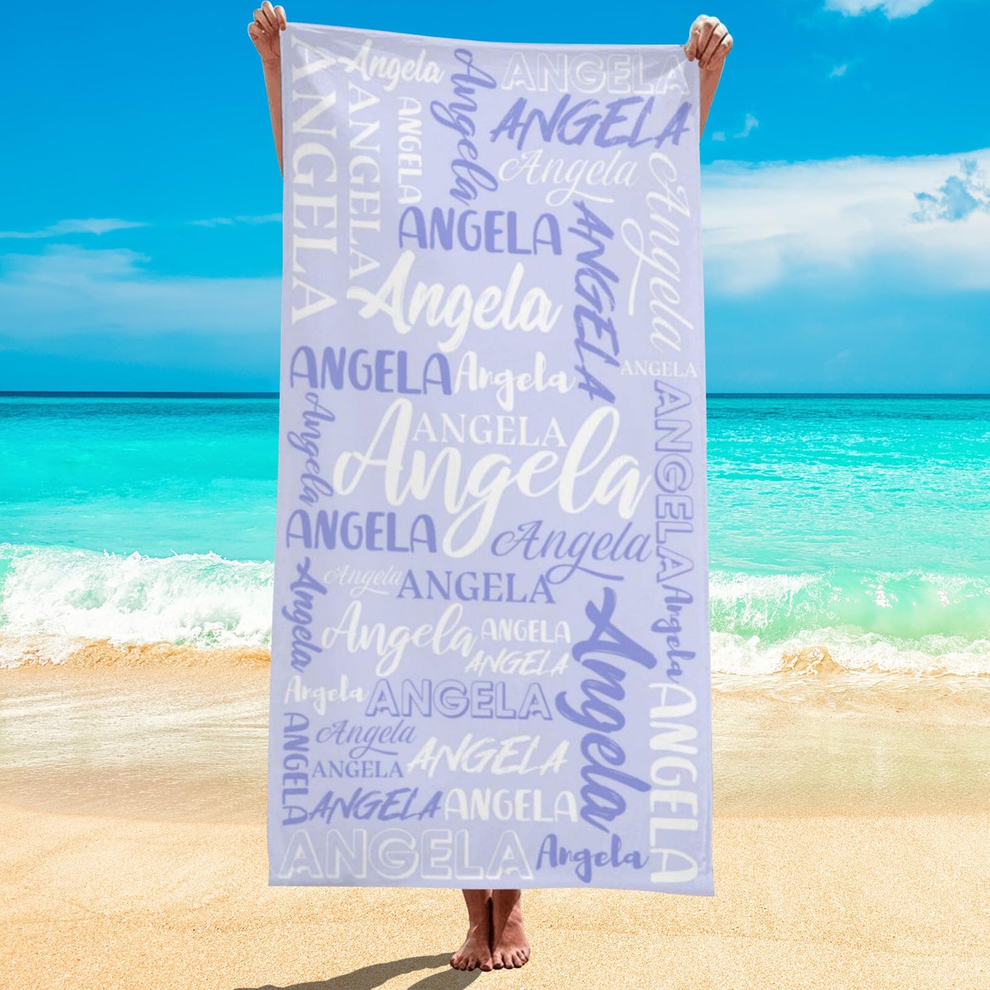 Esmtuaij Personalized Beach Towels for Kids and Adults, Custom Beach Towels with Name, Custom Quick-Drying Travel & Pool & Beach Towels,Customized Gifts for Women & Men & Children