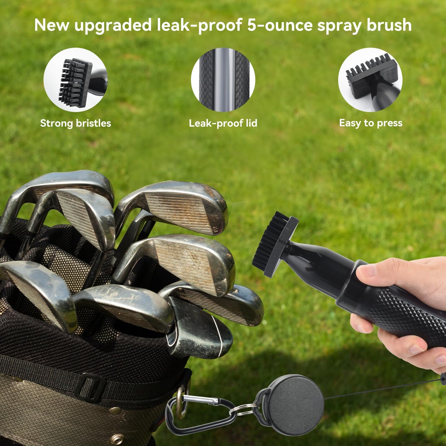 FIRINER Golf Accessories Kit - Golf Club Cleaner with Golf Brush with Water, Golf Towel, Divot Repair Tool, Golf Tee Holder, Marking Pen & Golf Ball Marker, Golf Gifts for Men and Women