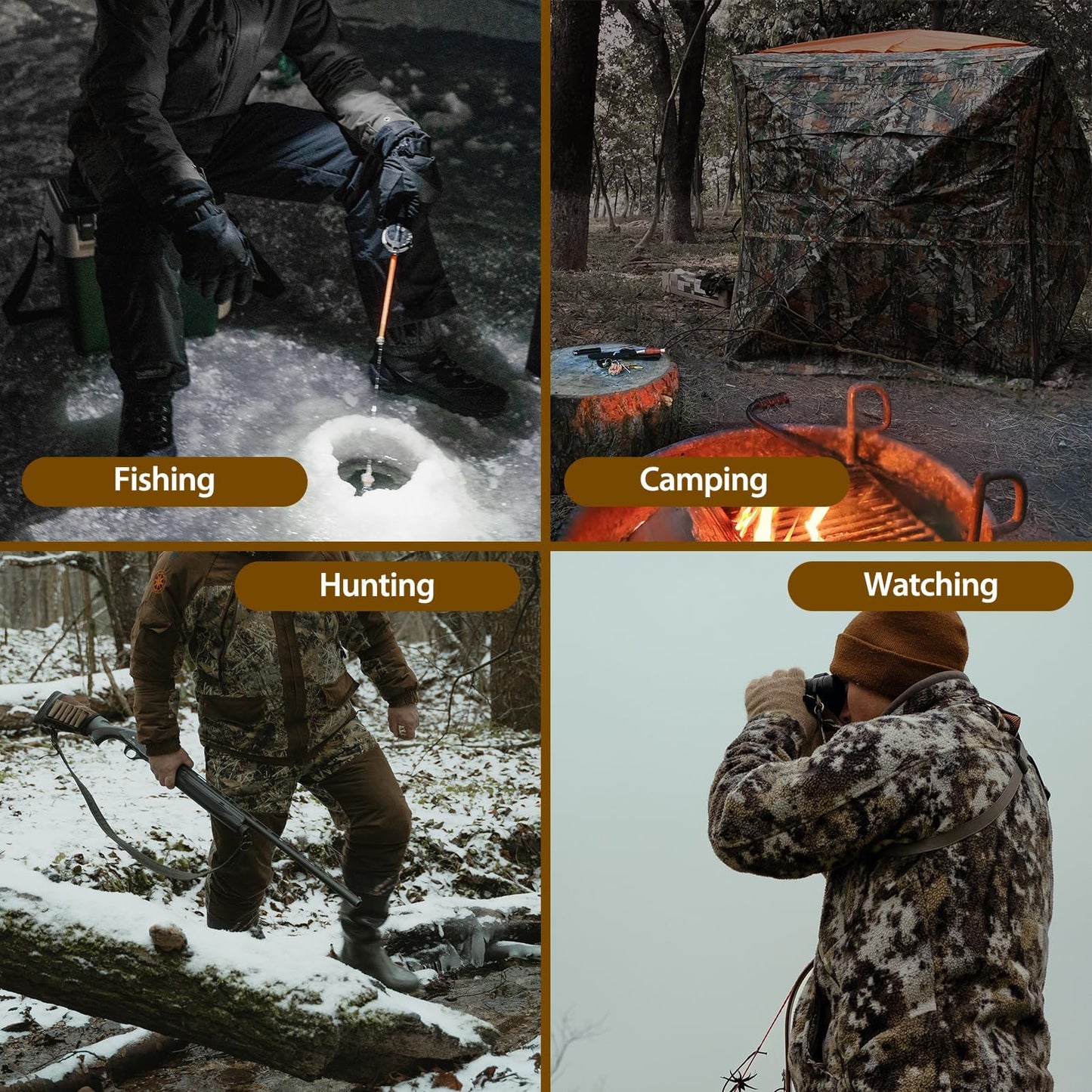Hunthor 600D Insulated Boot Covers, Camo Hunting Gear, Cold Weather