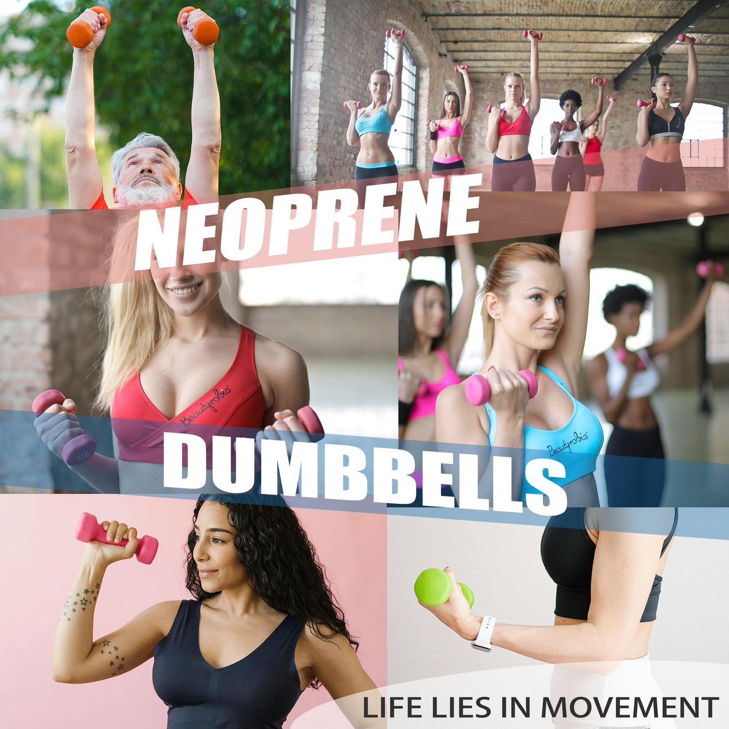 Balelinko Home Gym Equipment Workouts Strength Training Weight Loss Pilates Weights Yoga Sets Weights for Women, Men, Seniors and Youth, 7LB Green, Pair