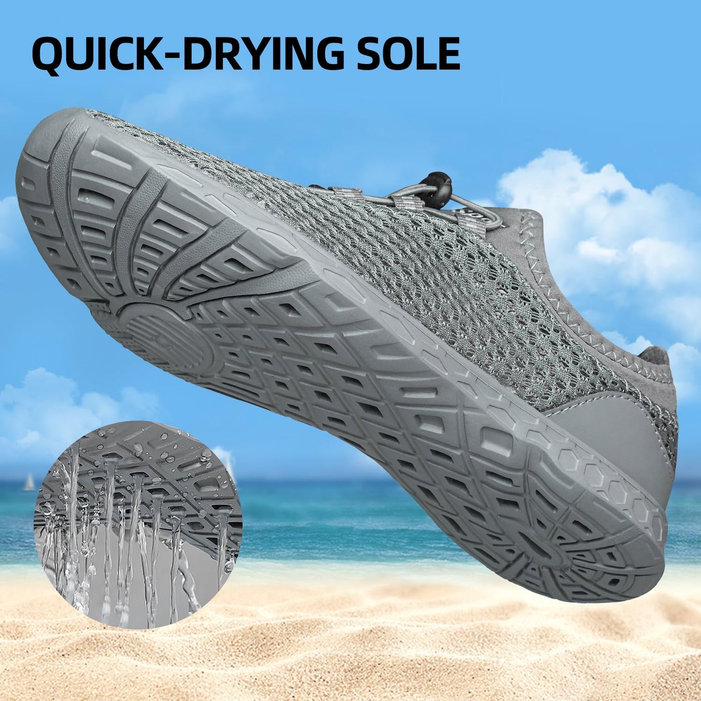 DOUSSPRT Men's Water Shoes Quick Dry for Beach Swim Pool Fishing