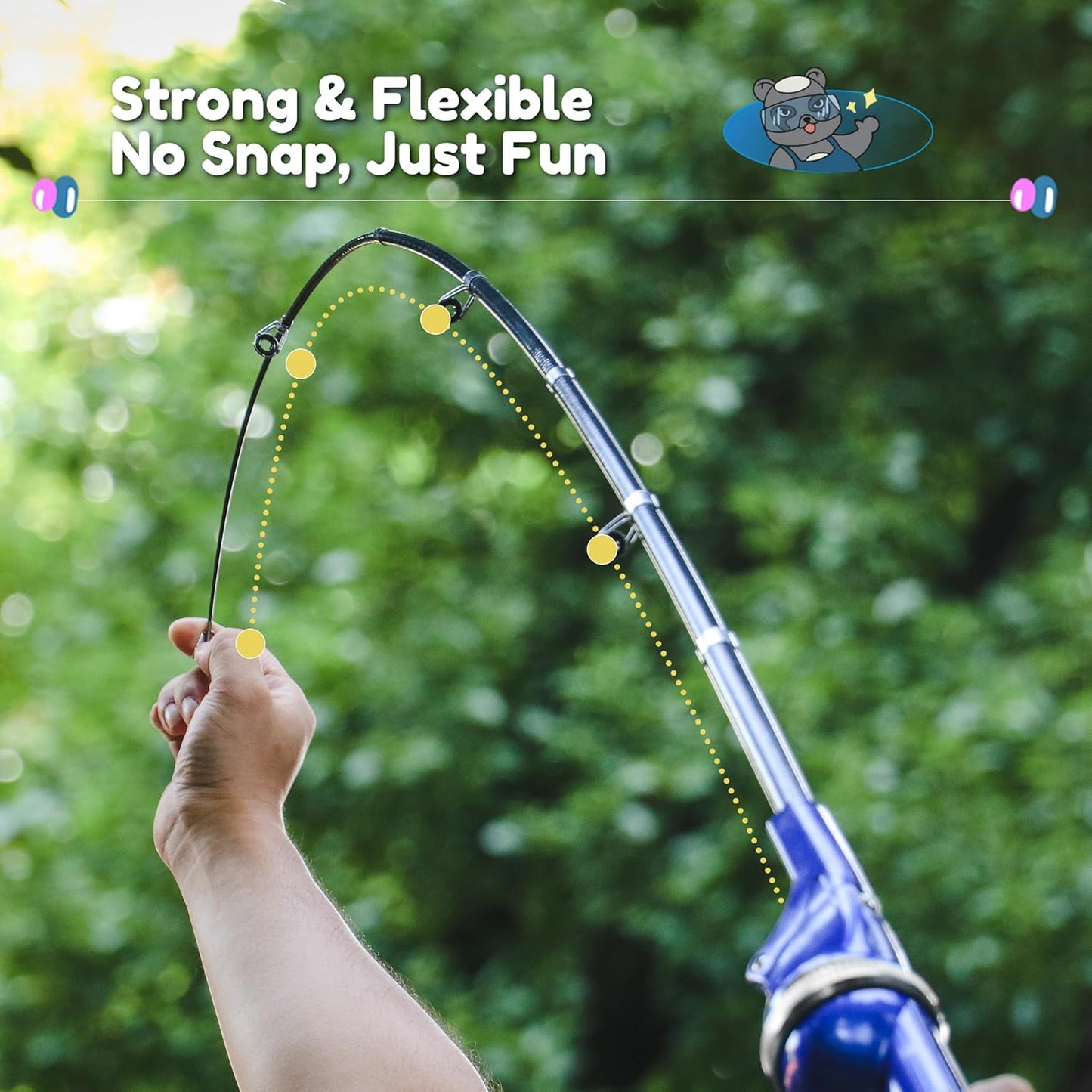 Kids Fishing Pole - Portable Folding Rod & Reel Combo Kit | Includes Sunglasses, Tackle Box & Travel Bag