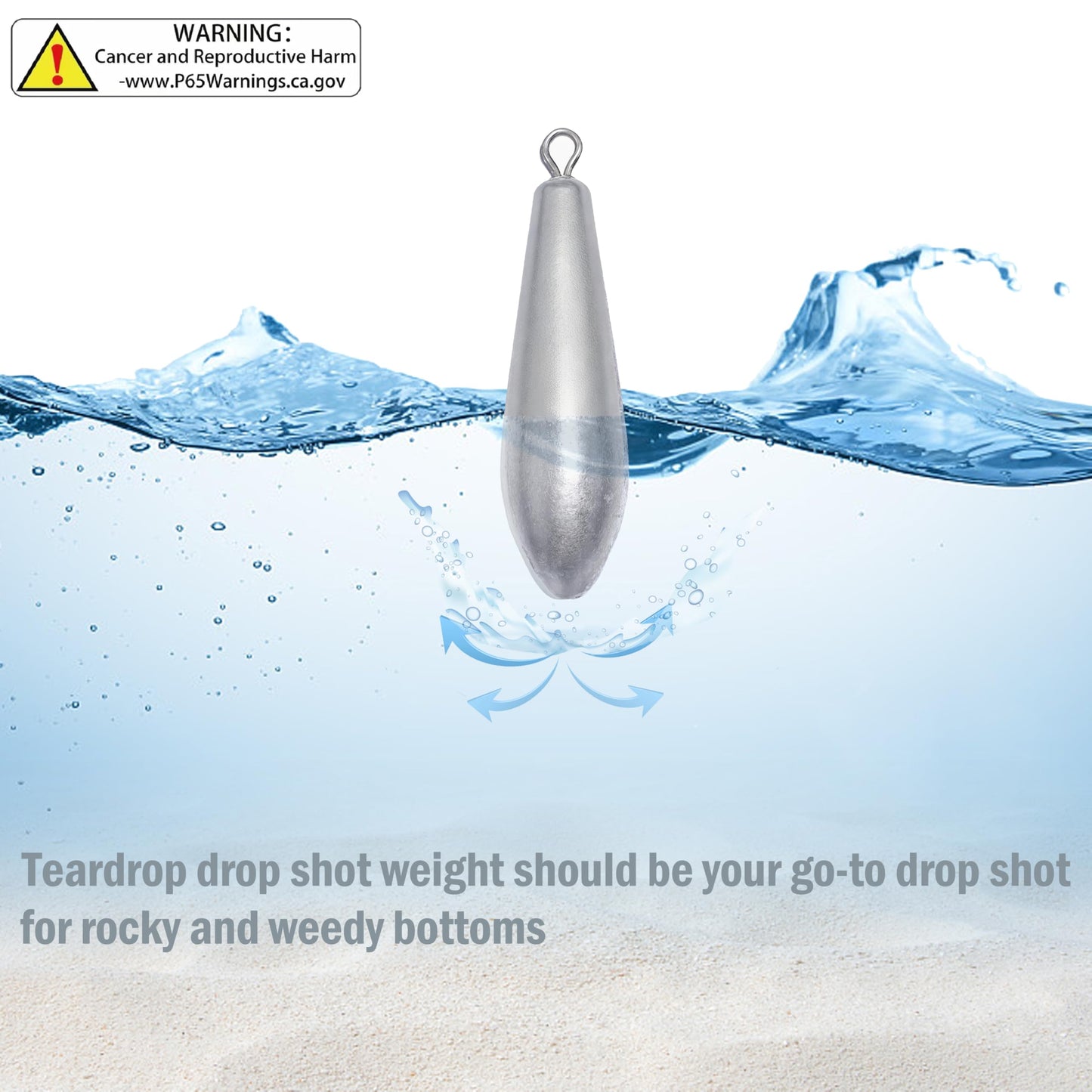 TKHDBF Fishing Weights Sinkers, Teardrop Drop Shot Weights for Bass Fishing
