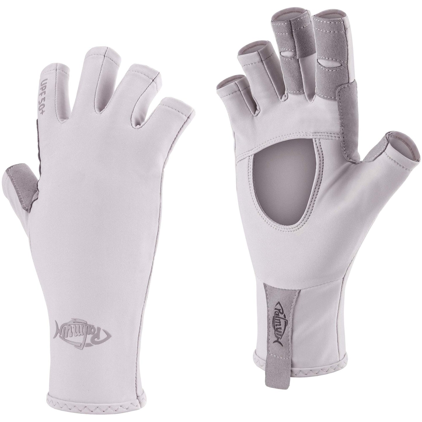 Palmyth UV Protection Fishing Fingerless Gloves UPF50+ Sun Gloves Men Women for Kayaking, Hiking, Paddling, Driving, Canoeing, Rowing (Air Light Gray, Medium)