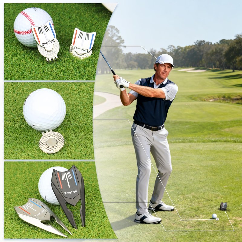 ETOFIXEE Golf Divot Tool Gift Set - 1 Divot Tool, 1 Ball Marker, 1 Hat Clip | Golf Repair Tool Kit for Men & Women | Premium Golf Accessories Set | Ideal Golf Gift for Golfers (Black)