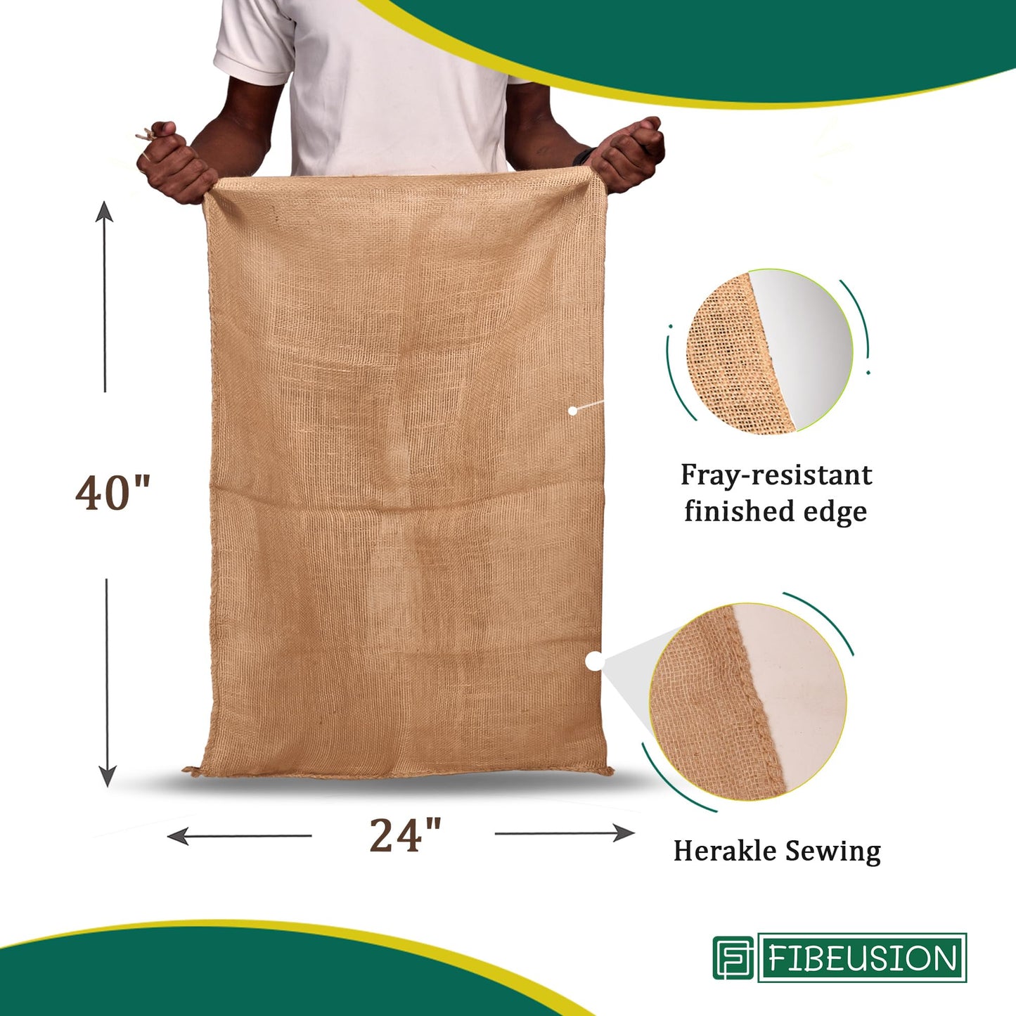 Heavy Duty Reusable Burlap Sacks (Set of 6) – 24" X 40" Perfect Sack Race Bags for Adults and Kids, Outdoor Lawn Games, Vegetable Storage & Gardening - 50lbs Capacity Potato Sacks